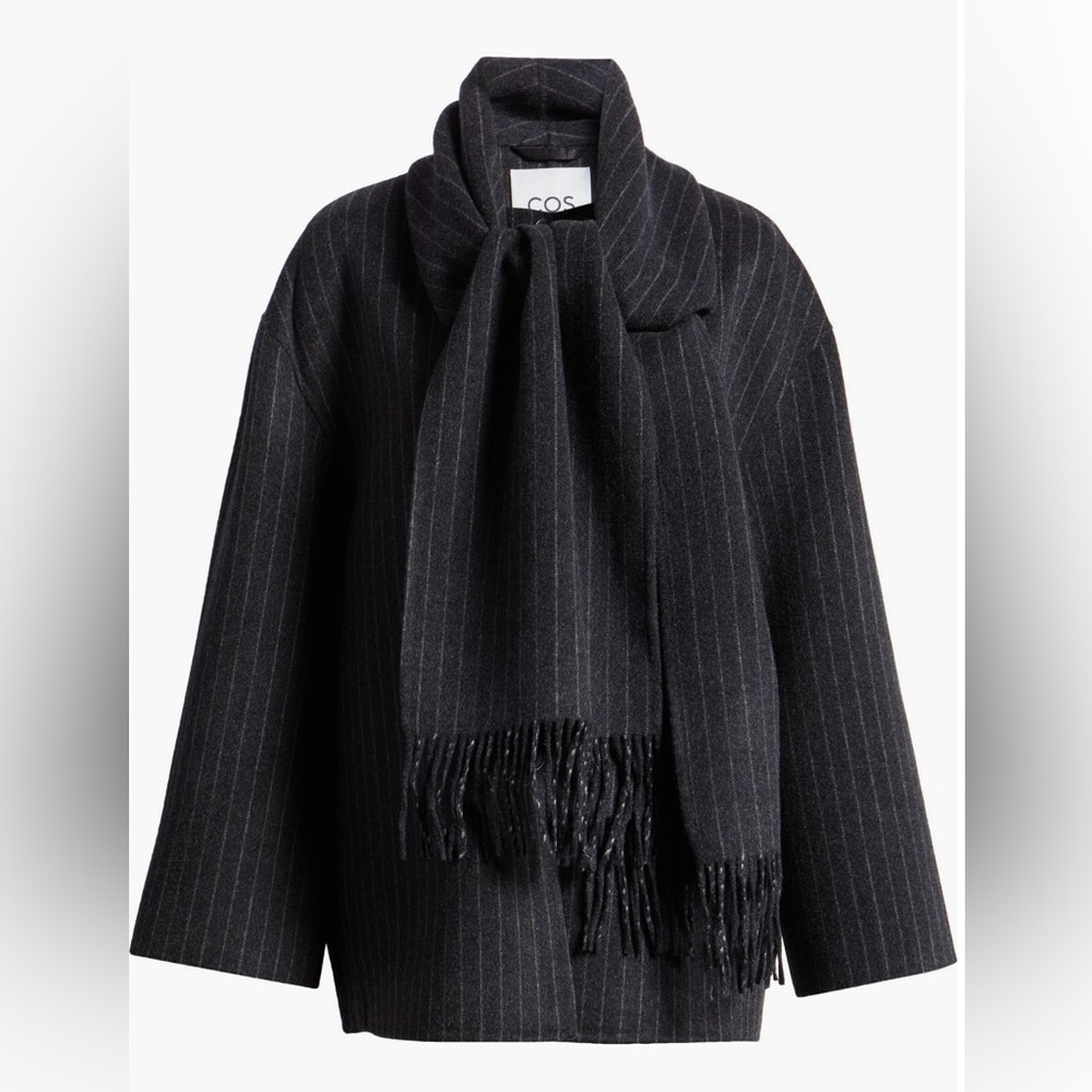 COS Oversize Wool Blend Scarf Coat